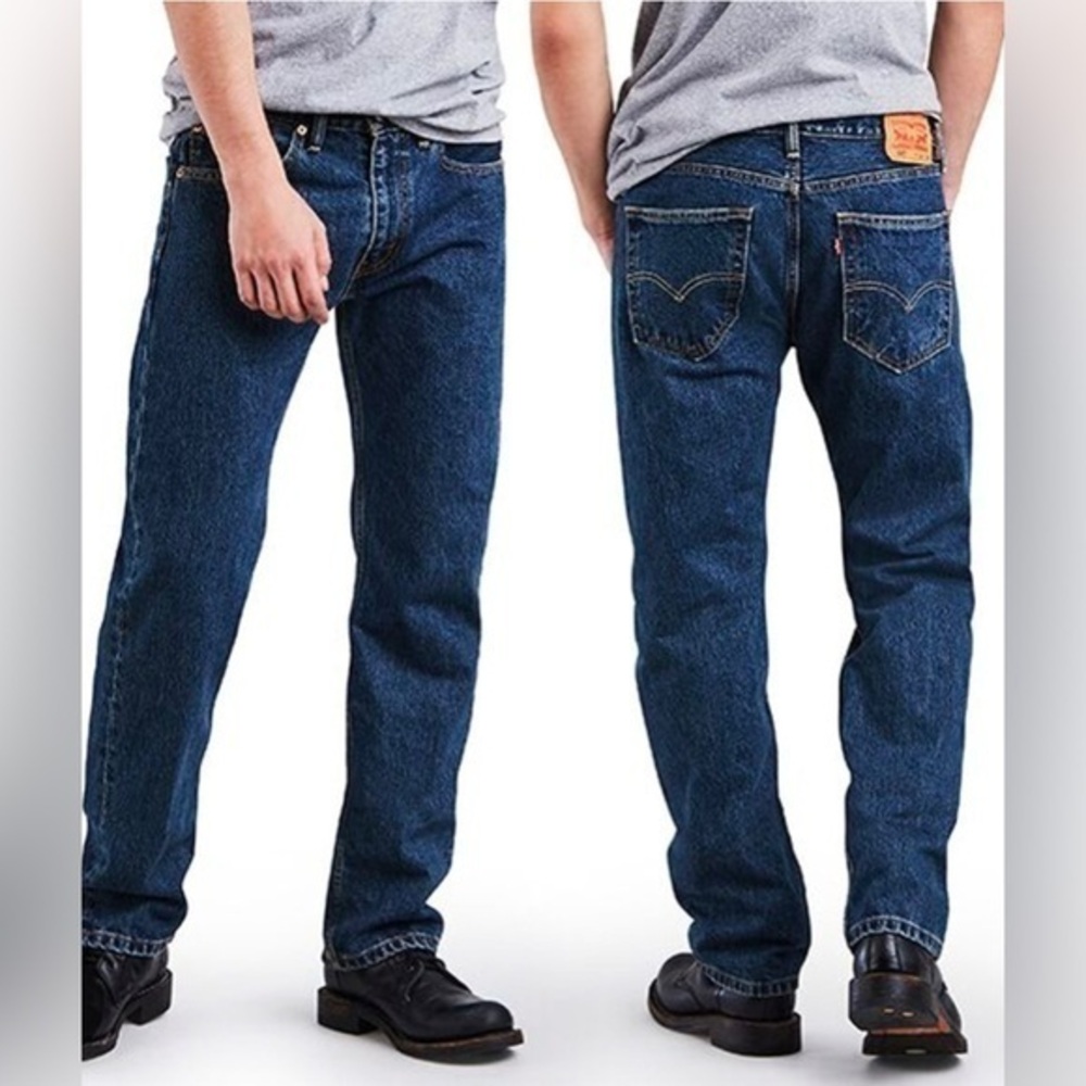 New 505 Regular Dark wash Extra room in thigh Straight leg jeans size 38 x32